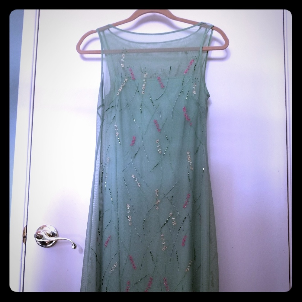 BCBG Size S Green keen Length Elegant Dress.